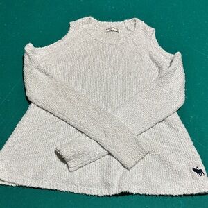 Abercrombie Kids Off-Shoulder Cream Sweater